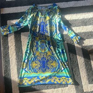 Haani Multi Color Chain/Scarf Print Dress